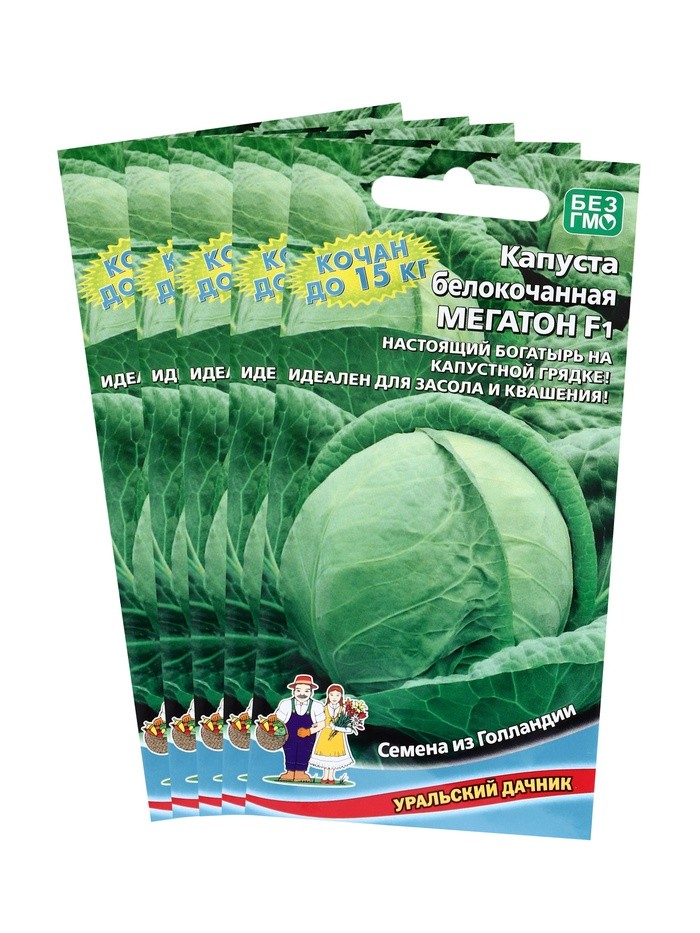 Семена Капусты белокочанной "Мегатон",набор 5 шт