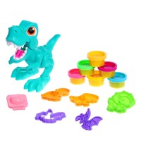 Набор для игры с мягким пластилином «Диномир», 6 баночек с массой для лепки, 5 форм