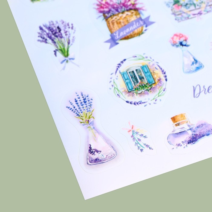 Наклейки бумажные «Лавандовая фантазия», 11 х 16 см