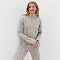 Костюм женский (джемпер+брюки) MINAKU:Knitwear collection цвет капучино, р-р 42-44