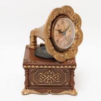 Часы настольные фигурные «Граммофон», дискретный ход, d-7 см, 20×25 см, АА