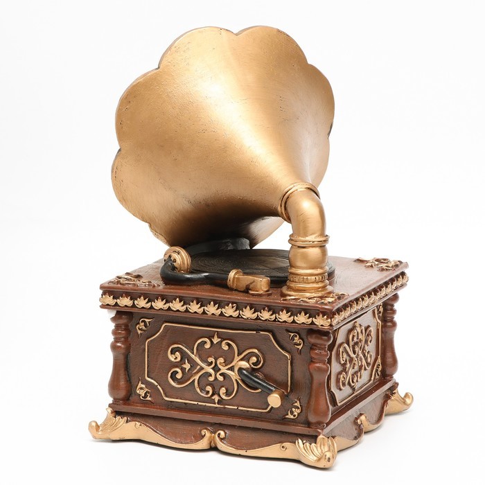 Часы настольные фигурные «Граммофон», дискретный ход, d-7 см, 20×25 см, АА