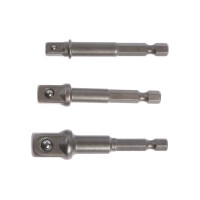 Набор адаптеров для торцевых головок ТУНДРА, сталь CrV, 1/2×75, 3/8 и 1/4" х 65 мм, 3 шт.