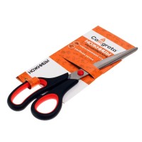 Ножницы канцелярские 23.5 см, ручки пластиковые с резиновыми вставками