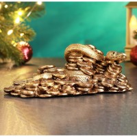 Фигура "Змея денежная" бронза, 6х17см