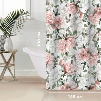 Штора для ванной «Этель. Пионы», 145×180 см, полиэстер