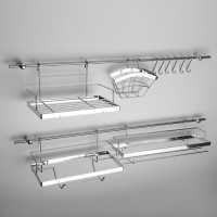 Рейлинговая система для кухни Доляна, базовый набор, 16 предметов