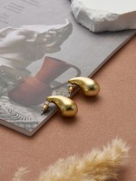 Серьги металл «Капля» микро блёстки, цвет золото