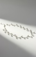 Бусы с жемчугом «Цветущая дорожка» шар №4, цвет белый в серебре, L=38 см