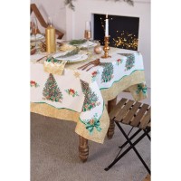 Скатерть новогодняя «Этель» Golden Christmas, 150×110 ±3 см с ГМВО, 100% хлопок, 190 г/м²