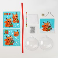 Ёлочный шар своими руками на новый год «Аппликация. Белочка», набор для творчества