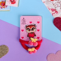 Резинка для волос "Мелодия" (набор 2 шт) вишенки, 3,5 см, розовый