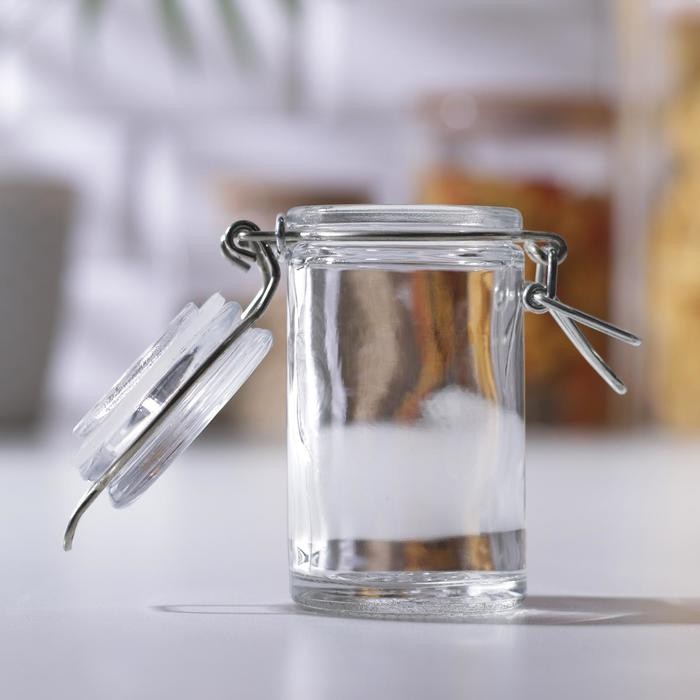 Банка для сыпучих продуктов с бугельным замком «Оптима», 100 мл