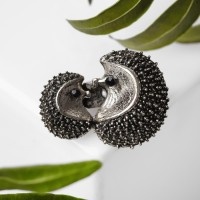 Брошь «Ёжики» мини, цвет чернёного серебра