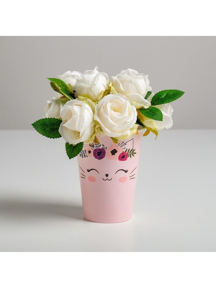 Стакан для цветов «Котик», 350 мл