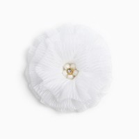 Бант для волос на резинке школьный, белый, 11 см, Минни Маус