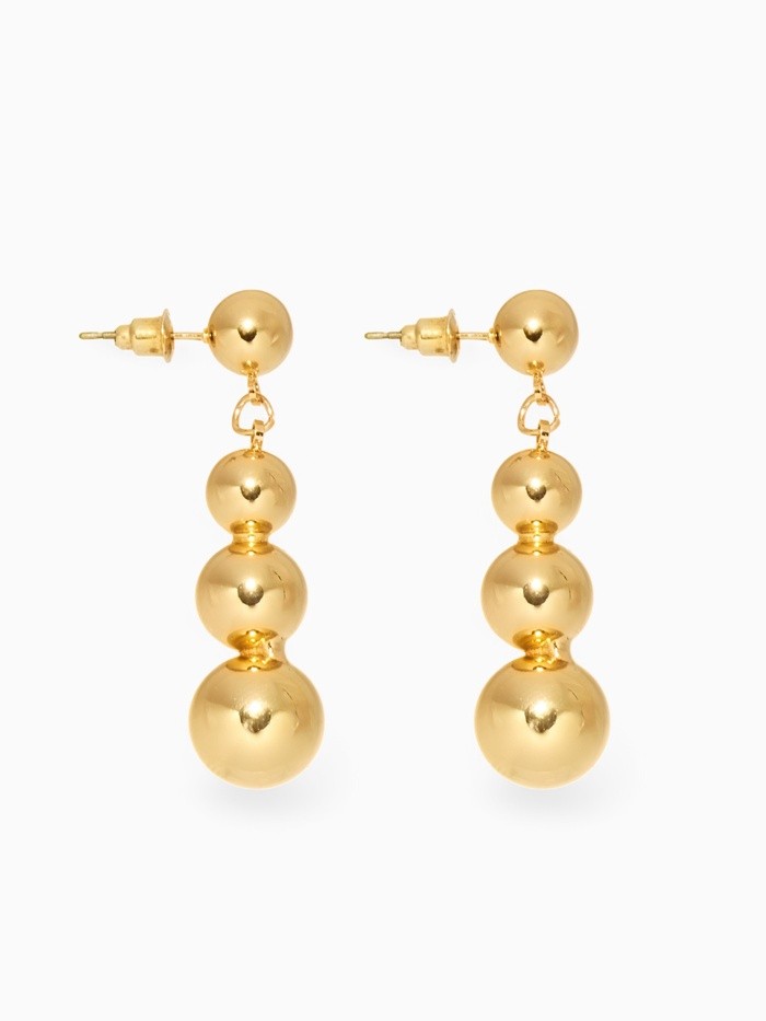 Серьги пластик «Бусины» на уменьшение, цвет золото