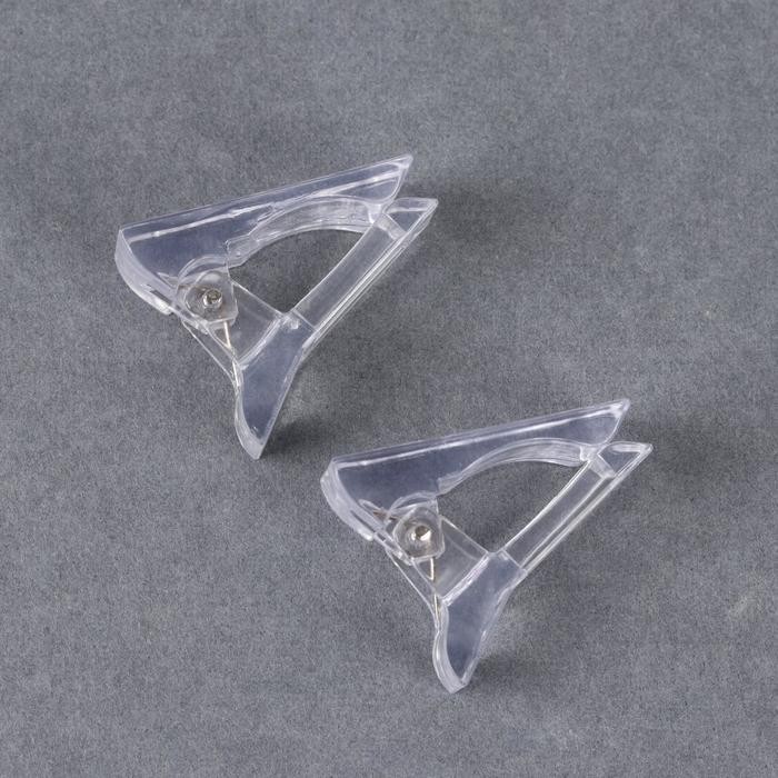 Зажимы для наращивания ногтей, 2 шт, цвет прозрачный