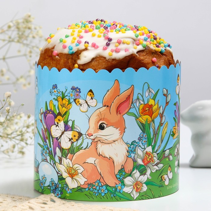 Ободок для кулича «Кролики», 41.6 х 10 см