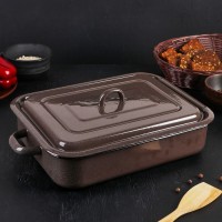 Противень с крышкой, 3 л, цвет коричневый