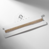 Чокер «Сетка» со стразами, узкий, цвет белый в золоте, 32 см