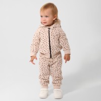 Костюм детский (джемпер, брюки) «Крошка Я. Киса», рост 62-68 см, бежевый