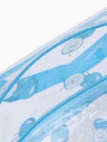 Косметичка-сумка на молнии для бассейна, большая, с ручками, с принтом «Ранетки», голубая