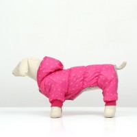 Комбинезон «нежный путь» на меховом подкладе, размер 2XL (ДС 45, ОШ 45, ОГ 55 см), розовый