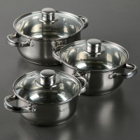 Набор кастрюль «Гретта», 3 предмета: 1,6/2,2/3,2 л, капсульное дно