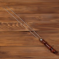 Шампур - спица для овощей с деревянной ручкой «Фигурная», 65(50) × 2.5(1.5) × 0.3 см