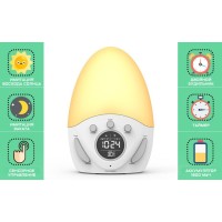 Часы - лампа настольные с будильником, календарем, таймером сна, 10.5 х 18.3 см, USB